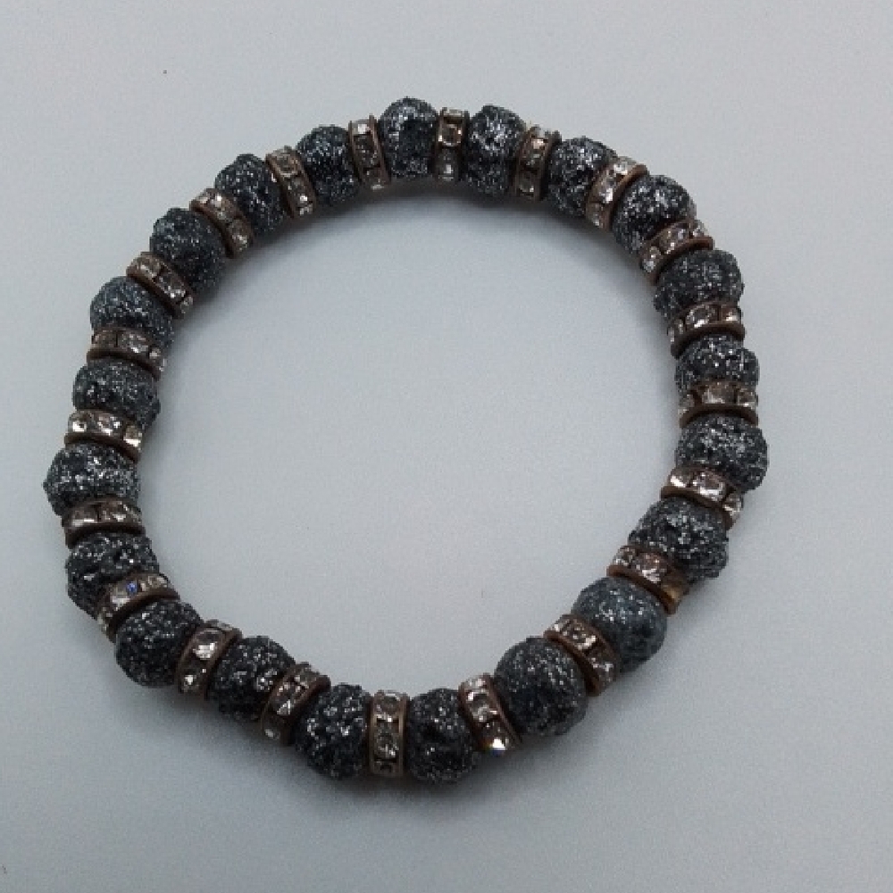 Gray and Brown Beaded Bracelet
